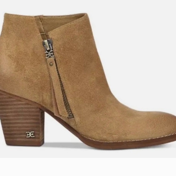 Women's Sam Edelman Macon Suede Ankle Bootie - Golden Caramel - Picture 6 of 10